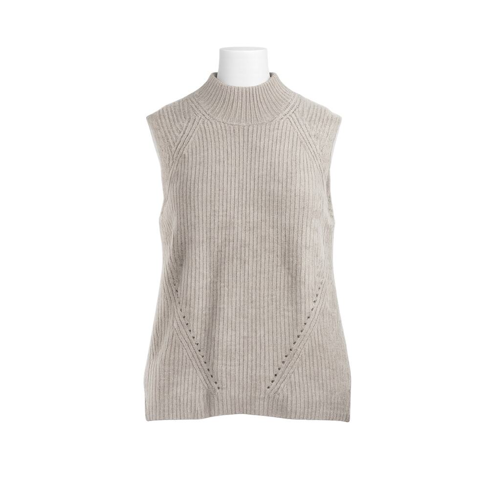 Topshop Knitted Longline Fluffy Tank – Oat – Size 12
